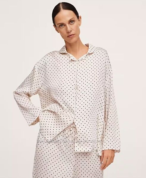 Піжамна атласна сорочка рубашка пижама Mango Манго р. С