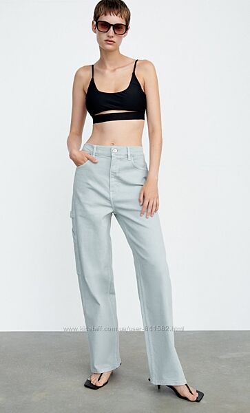 zara зара hige rise джинси прямі широкі карго