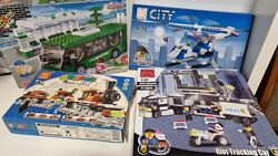 Конструктор Lego полицейский вертолет, железная дорога, автобус, полицейска