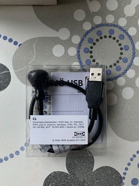 IKEA JANSJO  Светодиодная лампа USB, черный