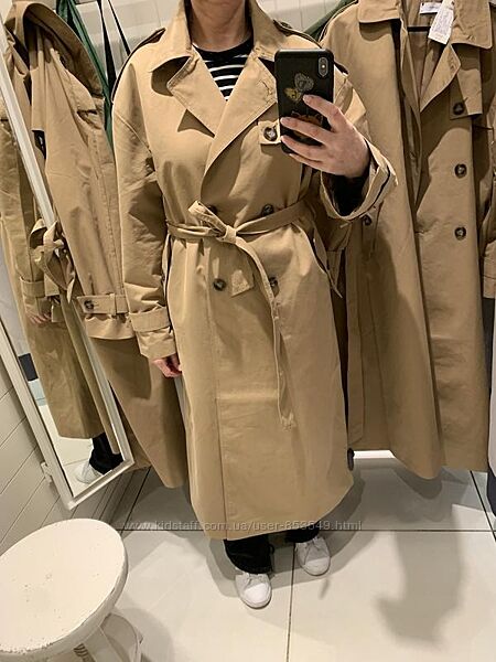 Двубортный тренч oversize reserved оверсайз в 2 цветах