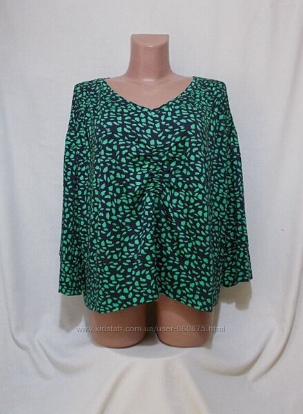 Новая короткая блуза-топ зеленый принт oversize &acuteRiani 46-50р