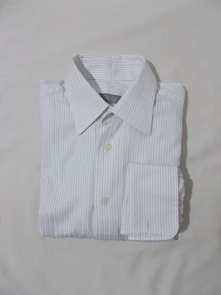 Рубашка статусная деловая белая полосатая под запонки &acuteVan Laack&acute 44-46р