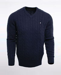 Пуловер слим темно-синий шерсть lambswool &acutePeak Performance 48-50р