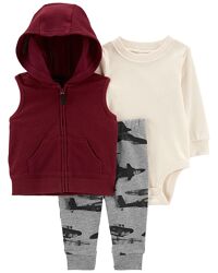 Carters бавовняний набір комплект костюм боді штани жилетка 9м 