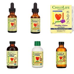 Childlife Vitamin C Витамин Д3 мультивитамины  Healthy Vision жидкий кальци