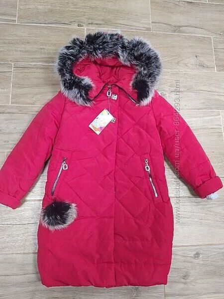 Зимняя куртка пальто для девочки 146-152р.