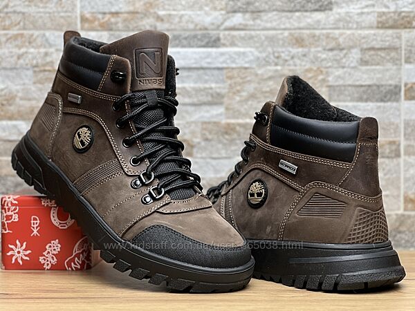 Спортивные кожаные ботинки на меху Timberland Boulder Trail Hiking Olive
