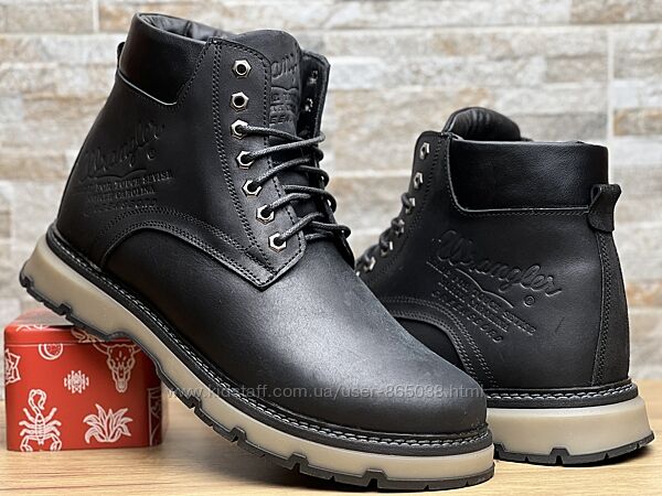 Ботинки кожаные зимние Wrangler Aviator Black