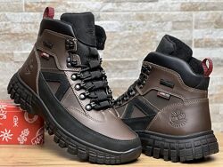 Спортивные кожаные ботинки, зимние кроссовки на меху Timberland Waterproof 