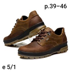 Спортивные кожаные туфли ECCO Waterproof Nubuck Brown