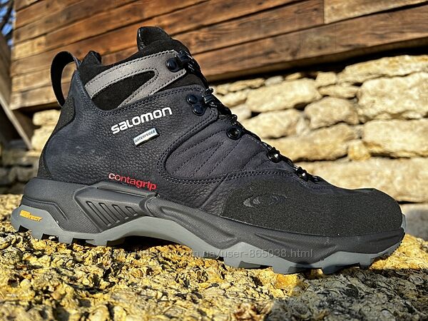 Спортивные кожаные ботинки, кроссовки термо Salomon Contagrip GTX Denim