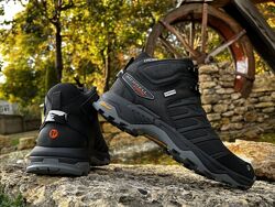 Зимние кожаные ботинки, кроссовки термо, Merrell Moab Gore-tex Black