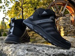Зимние кожаные ботинки, кроссовки термо, Adidas Terrex Swift Gore-Tex