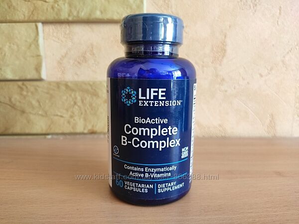 Life Extension, полный биоактивный комплекс витаминов группы B, 60 капсул