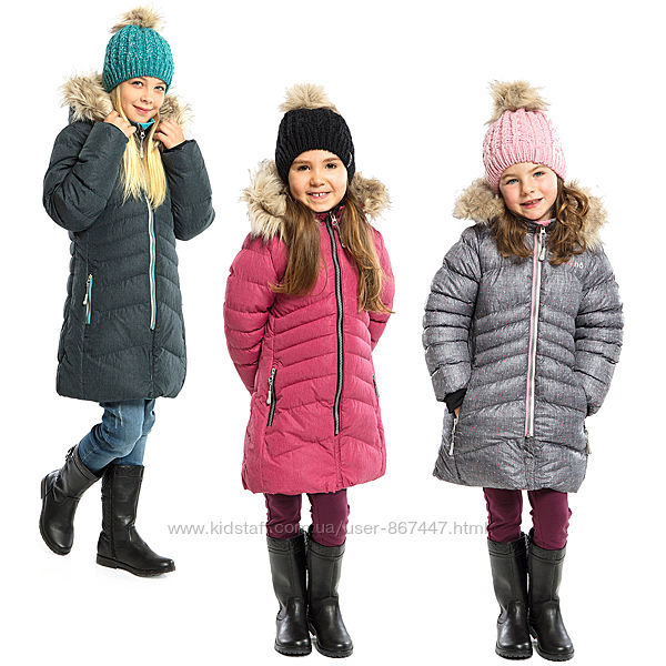 Стеганое детское зимнее пальто для девочки бренд НАНО NANO Канада 104 - 146