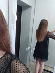 Черное платье-сетка, s