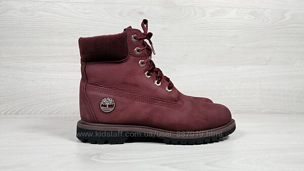 Нубукові бордові жіночі черевики Timberland оригінал, розмір 38