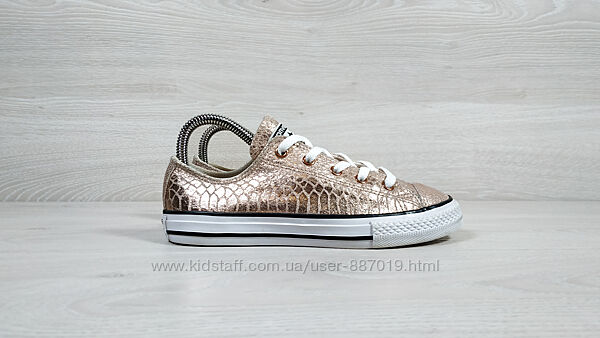 Шкіряні золотисті кеди Converse all star оригінал, розмір 34