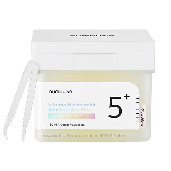 Тонер-пэды Numbuzin No.5 Vitamin-Niacinamide Concentrated Pad 70 шт