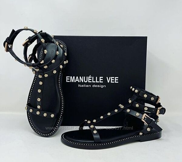 Итальянские кожаные босоножки бренда EMANUELE VEE, ИТАЛИЯ.