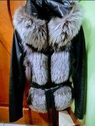 Куртка-жилет с чернобуркой DELLEBA, фабричная Турция, натуральная кожа 