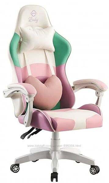 Крісло геймерське Bonro Lady 813 рожево-фіолетове