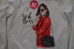 Реглан свитшот Girl Boss размер S - M