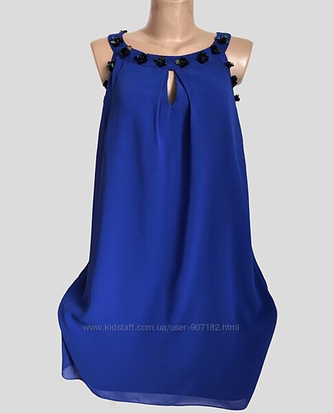 MONSOON синее шифоновое нарядное платье