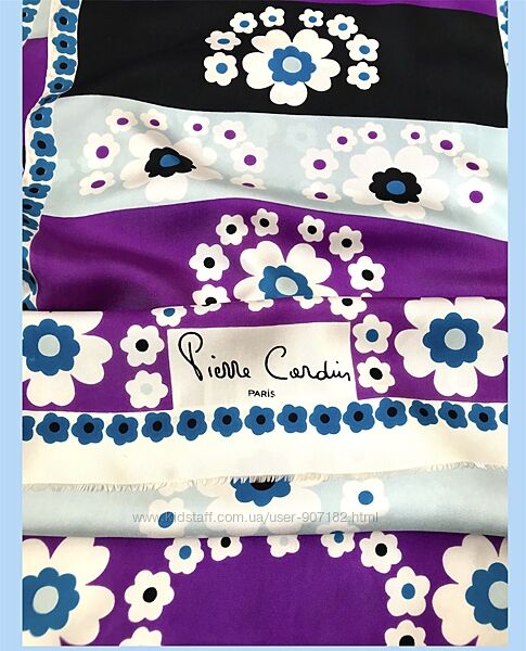 PIERRE CARDIN люксовый шелковый шарф Франция