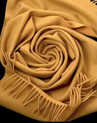 Горчичный шерстяной шарф Италия, вовняний шарф