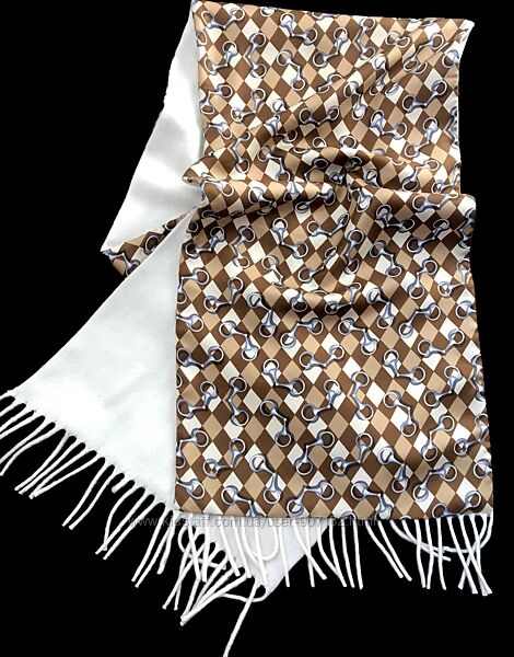 Кашемировый шерстяной двухсторонний шарф, вовняний шарф, Италия