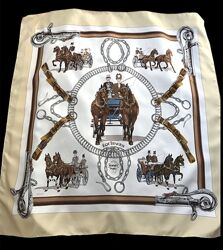 HERMES PARIS EQUIPAGES винтажный шелковый платок оригинал