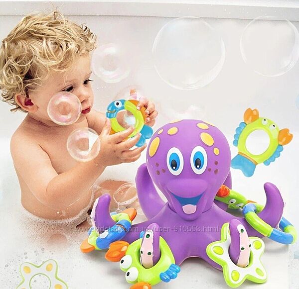 Іграшка для ванної Nocky Восьминіг кільцеброс, 5 фігурних кілець 