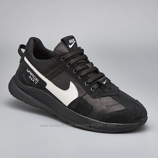 Nike Vapor nxt мужские чёрные стильные кожаные  кроссовки 