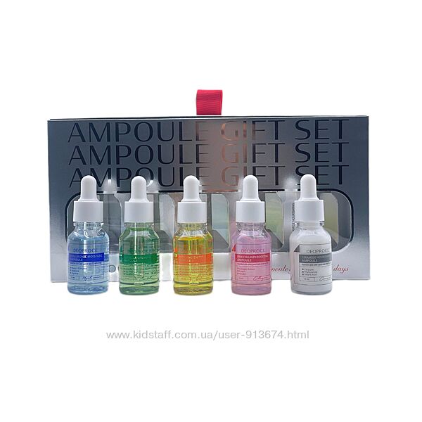 Набір подарункових ампульних сироваток Deoproce Ampoule Gift Set 5 шт 19 мл