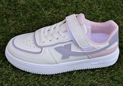 Стильные детские кроссовки кеды для девочки аналог Nike белые р34-35