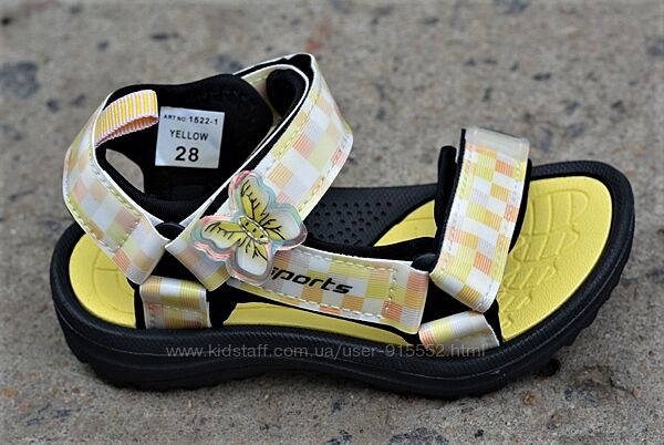 Модные детские сандалии EeBb для девочки желтые р28-33