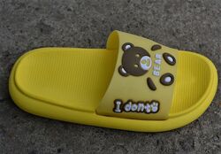 Модные детские шлепки Luck Line bear желтые р30-35