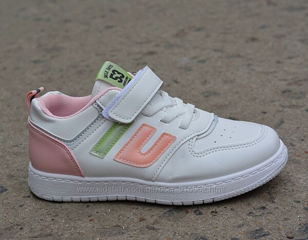 Модные детские кроссовки Ashiguli для девочки белый розовый р32-36