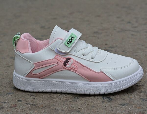 Модные кроссовки детские Ashiguli для девочки белый розовый р32-36