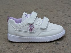 Белые детские кроссовки Ashiguli на липучках для девочки р32-36