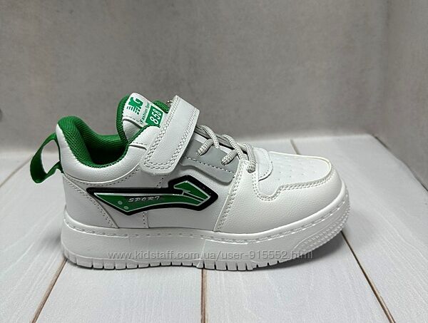 Стильные детские кроссовки nike Y. Top white green белые зелёный р32-37