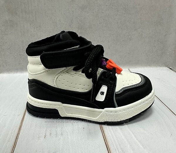 Детские демисезонные ботинки Jong Golf  белые черные р29  19 см