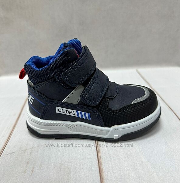 Высокие детские кроссовки ботинки  Clibee синие р21-р22