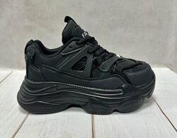 Дитячі кросівки демісезонні Lilin shoes для дівчинки чорні 32 20 см