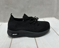 Весняні дитячі кросівки шкарпетки літні 31-36 чорні