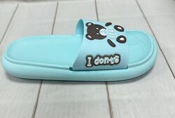Модні дитячі шльопанці Luck Line bear блакитні 34  22.5 см