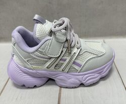 Весняні дитячі кросівки для дівчинки Kimboo  26-31 сірий/фіолетовий