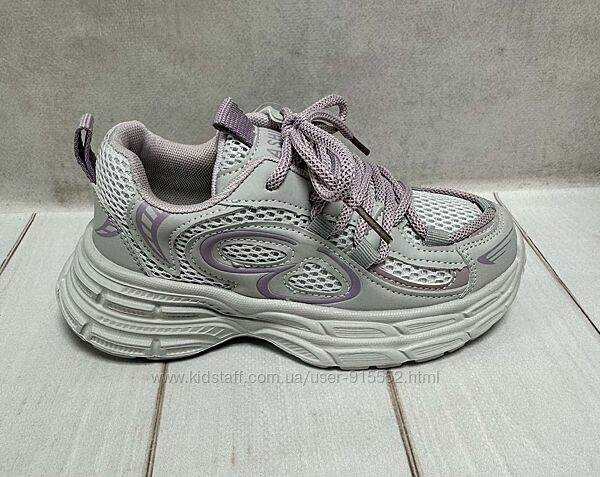 Тканинні модні дитячі кросівки для дівчинки Paliament  сітка 32-36  сірі